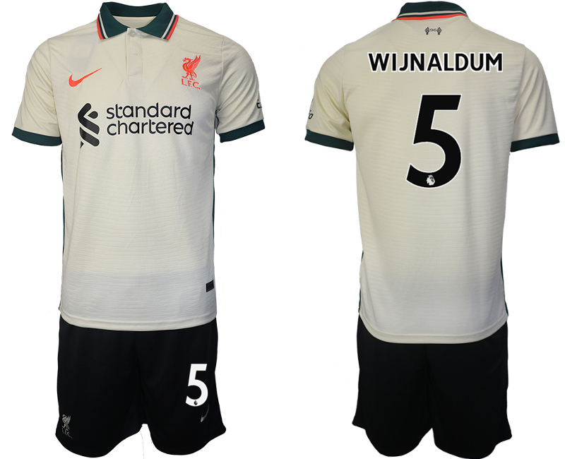 Men 2021-2022 Club Liverpool away cream #5 Soccer Jersey->liverpool jersey->Soccer Club Jersey